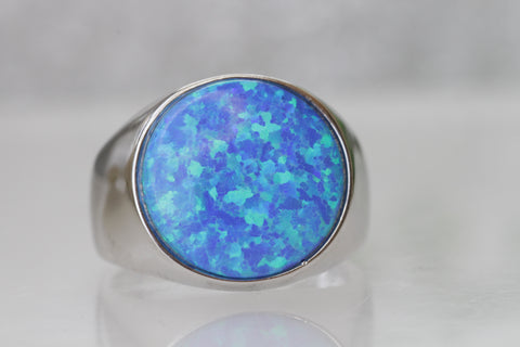 opal silver ring