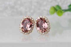 blush pink stud earrings