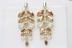 rose gold champagne earrings