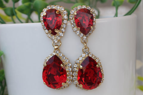red wedding earrings