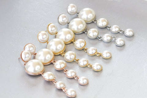 pearl long earrings