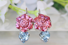 pink aquamarine earrings