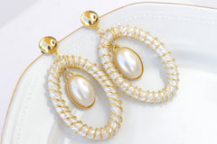 pearl dangle earrings