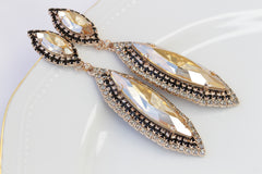 champagne long earrings