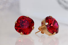 red ruby earrings