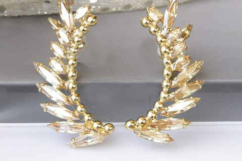 Wedding gold earrings