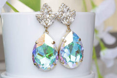 Ab crystal earrings