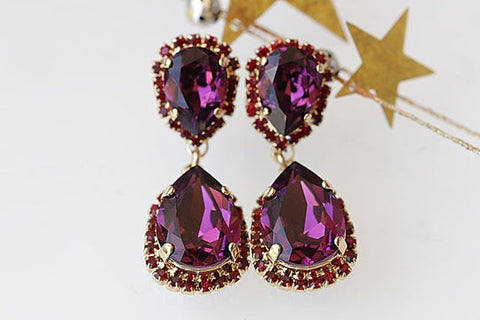 amethyst dangle earrings