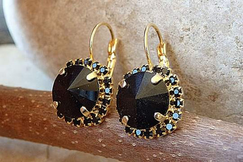 big black earrings studs