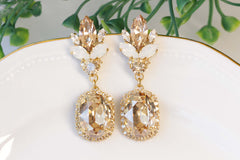 Gold & champagne earrings