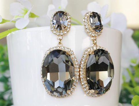 black diamond stud earrings white gold