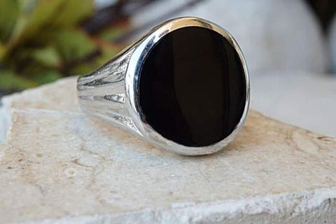 black opal signet ring