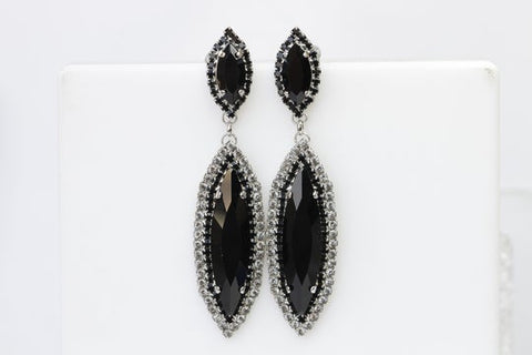 black pageant earrings