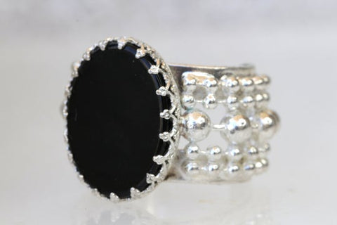 black stone ring