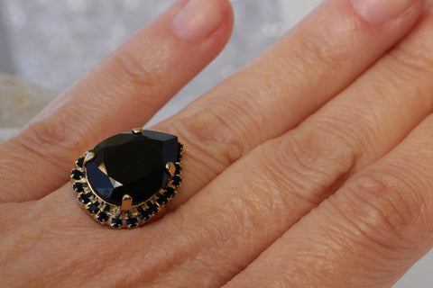 black stone ring for girl