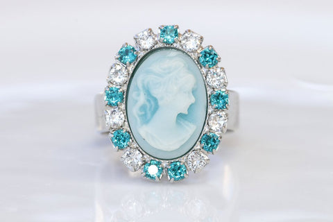 blue cameo ring