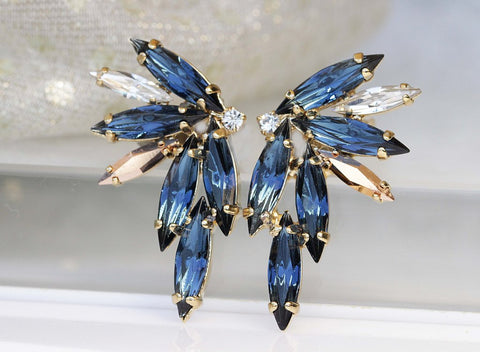 blue navy stud earrings