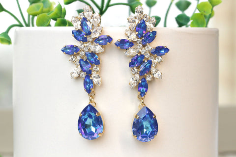 blue sapphire wedding earrings