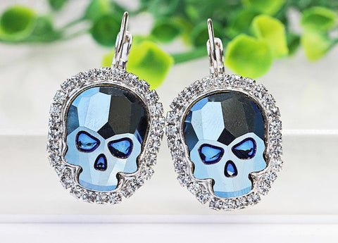 blue skull earrings