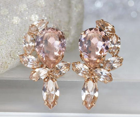 blush earrings for wedding