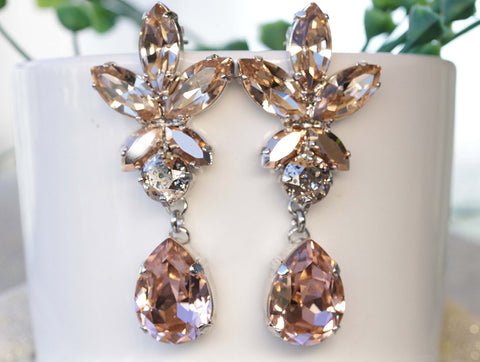 blush pink chandelier earrings