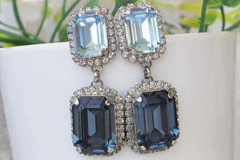 bridal blue earrings