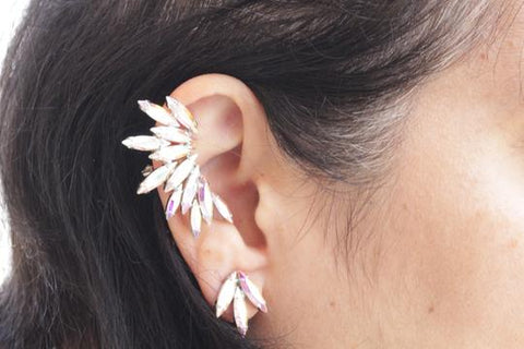 bridal ab crystal earrings