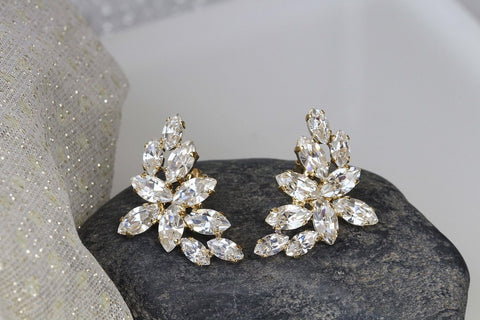 bridal cluster earrings