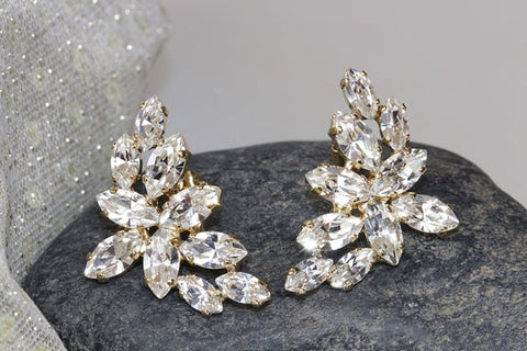 bridal cluster earrings