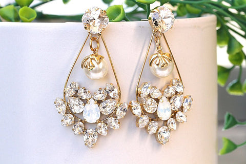 bridal long earrings