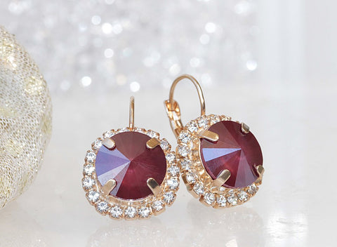 burgundy earrings