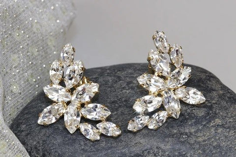 clear crystal bridal earrings