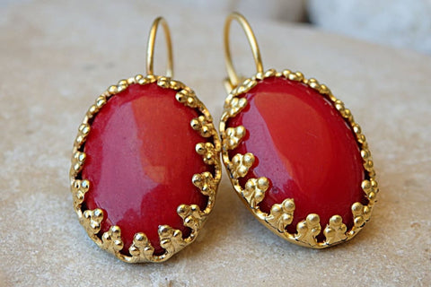 coral earrings