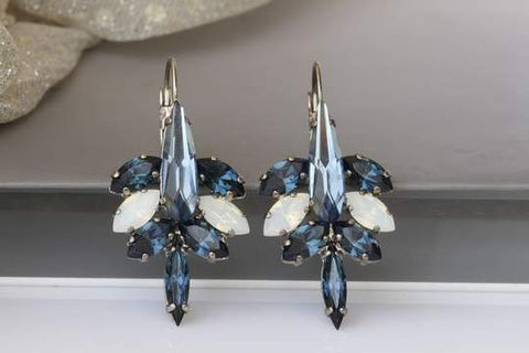 dark blue crystal earrings