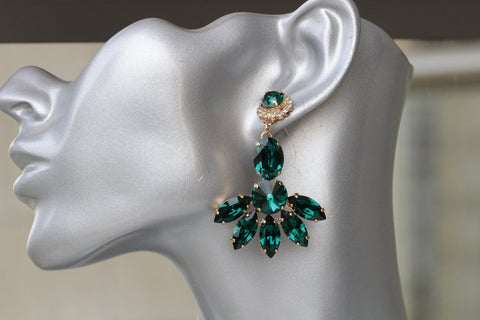 dark green earrings