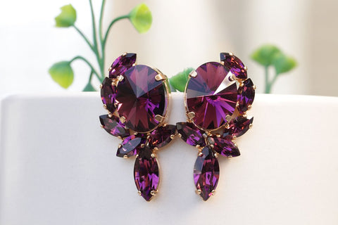 dark purple earrings studs