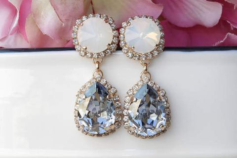 dusty blue bridal earrings