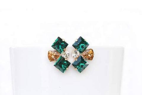 emerald stud earrings