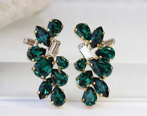 emerald vintage earrings