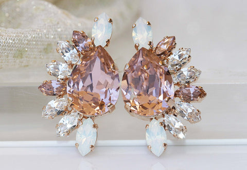 gold morganite earrings