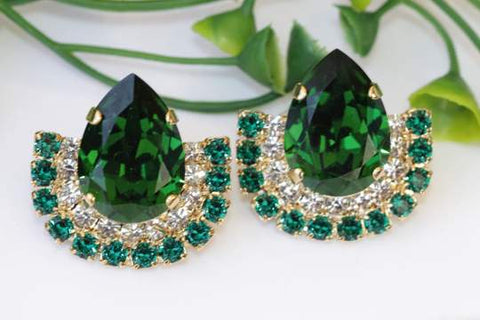 green emerald earrings