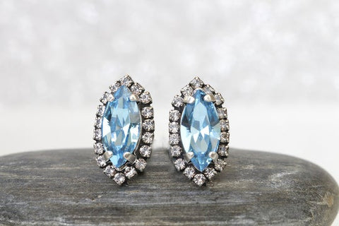 ice blue crystal earrings