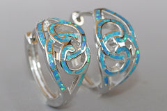 aquamarine blue opal earrings