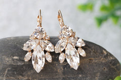 Bridal crystal earrings, art deco earrings, drop earrings