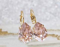 blush drop earrings