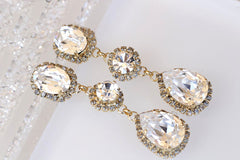 crystal large bridal earrings
