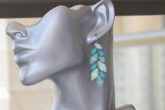 leaf turquoise earrings