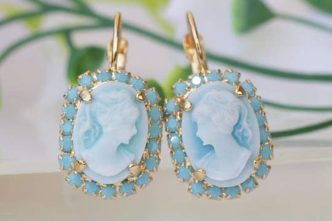 light blue crystal earings