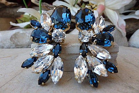 navy blue earrings for wedding