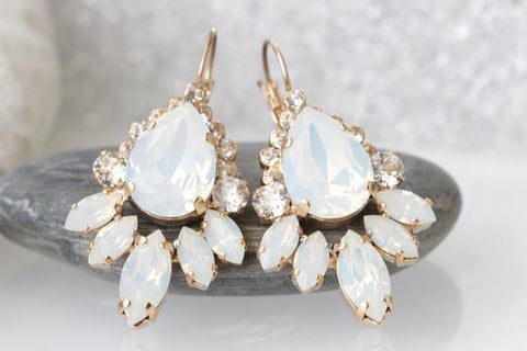 opal and crystal earrings